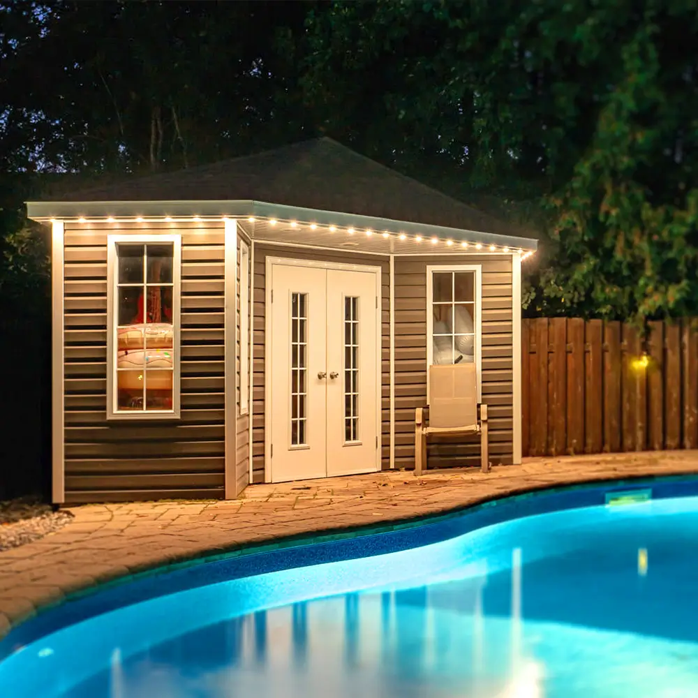 Patio lighting installation