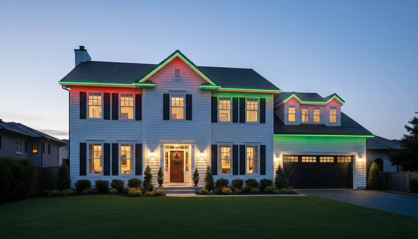 Beautiful home with permanent LED lighting